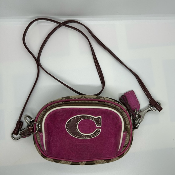 Coach Handbags - Coach Pink and Brown Crossbody Bag